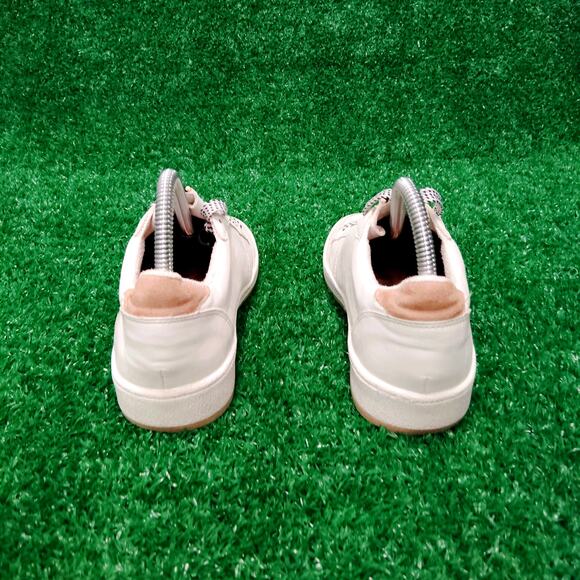 Shu Shop Sneakers Shoes Women's Size 6.5 White Leather Park Metallic Lace Up - Picture 4 of 6